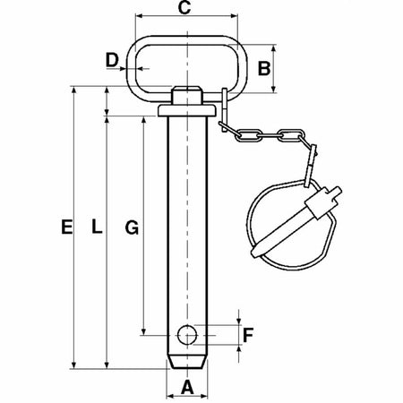 TOWING PIN Ø32 X 165MM +LINCH PIN