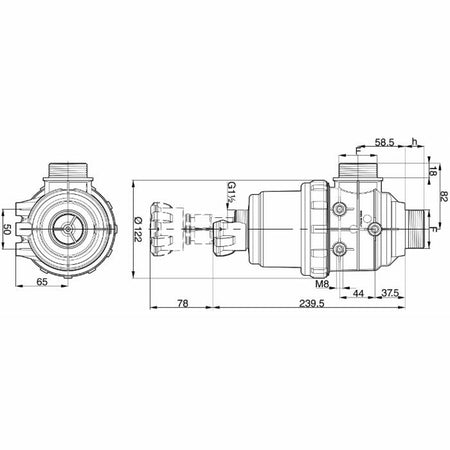 SUCTION FILTER WITH VALVE 1"1/4