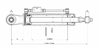 HYDRAULIC TOP LINK 070X035X0265