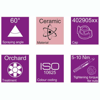PURPLE HOLLOWCONE CERAMIC 60°