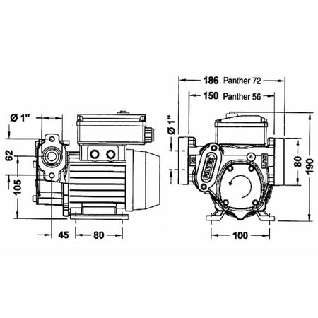 PIUSI 240V AC Panther 72 Pump - 72lpm