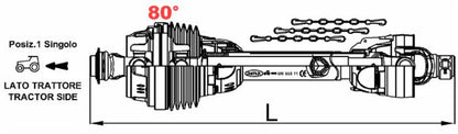 WIDE ANGLE CAT 8 PTO SHAFT 1200MM